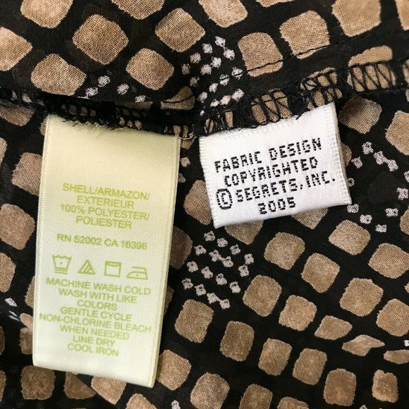 Sigrid Olsen Womens Long Sleeves Round Neck Sheer Brown Blouse Top Size 6 - Picture 6 of 7